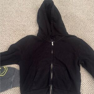 Brandy Melville Black Zip-Up Hoodie